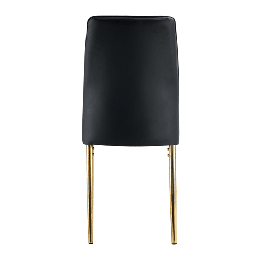 Cadeira de sala de jantar 4 unidades - PU preto, pernas metálicas douradas - design elegante Preto+Dourado Cadeira de sala de jantar 4 unidades - PU preto, pernas metálicas douradas - design elegante Preto+Dourado
