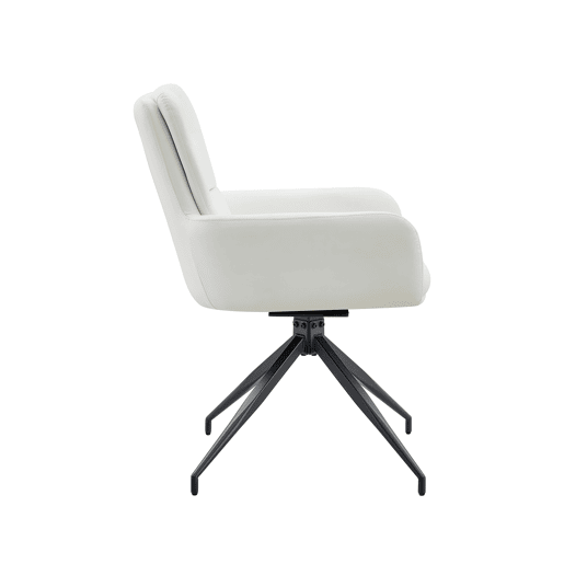 Cadeira giratória 2 unidades - design luxuoso e leve, PU branco, pernas metálicas pretas, 360° - brancopreto Cadeira giratória 2 unidades - design luxuoso e leve, PU branco, pernas metálicas pretas, 360° - brancopreto