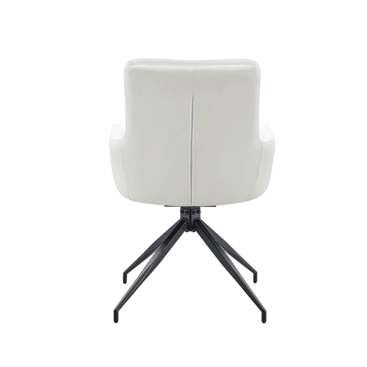 Cadeira giratória 2 unidades - design luxuoso e leve, PU branco, pernas metálicas pretas, 360° - brancopreto Cadeira giratória 2 unidades - design luxuoso e leve, PU branco, pernas metálicas pretas, 360° - brancopreto