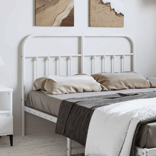 Cabeceira para cama de casal moderna de substituição 150 cm metal branco Cabeceira para cama de casal moderna de substituição 150 cm metal branco