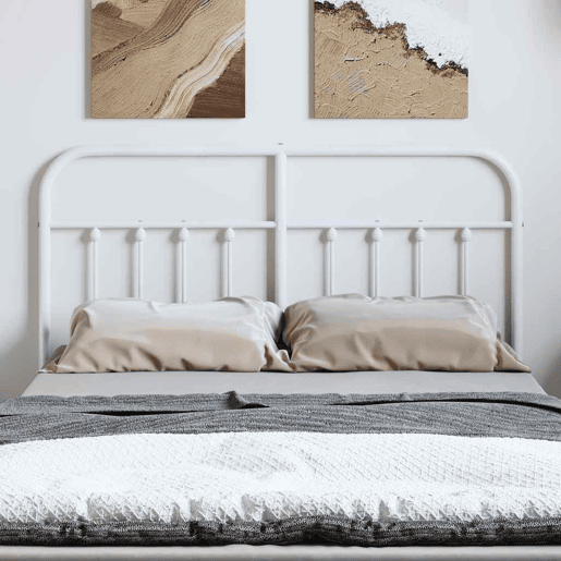 Cabeceira para cama de casal moderna de substituição 150 cm metal branco Cabeceira para cama de casal moderna de substituição 150 cm metal branco