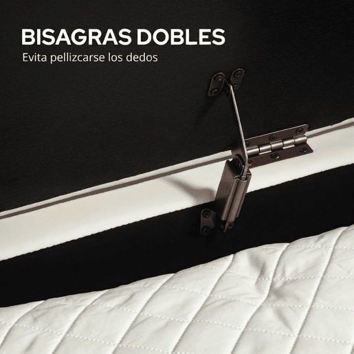 HOMCOM Banco para Pé de Cama em Veludo com Arrumação, Pés Dourados, 108x44x43,5 cm, Branco Creme