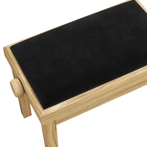 HOMCOM Banco para Piano Ajustável 45-56 cm, Banqueta Acolchoada em Veludo com Pernas em Madeira Natural