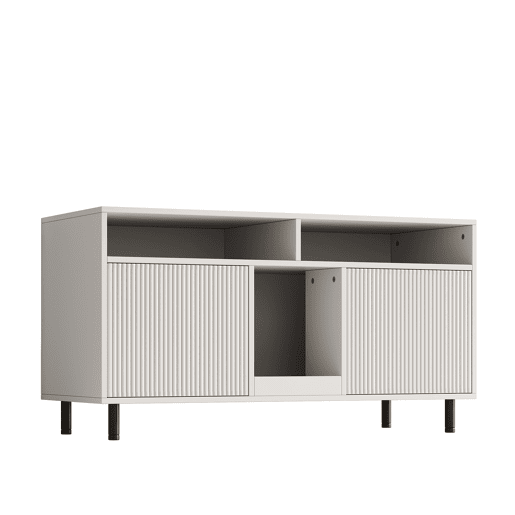 Armário para caixa de areia 120x50x66 cm - com tapete coletor e prateleiras - Branco