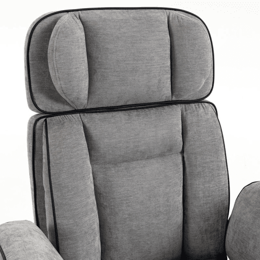 HOMCOM Cadeira de Escritório Ergonómica em Chenille com Apoio para os Pés, Apoios de Braços Rebatíveis, Encosto Alto Reclinável 145° e Apoio de Cabeça Ajustável, Cinzento HOMCOM Cadeira de Escritório Ergonómica em Chenille com Apoio para os Pés, Apoios de Braços Rebatíveis, Encosto Alto Reclinável 145° e Apoio de Cabeça Ajustável, Cinzento