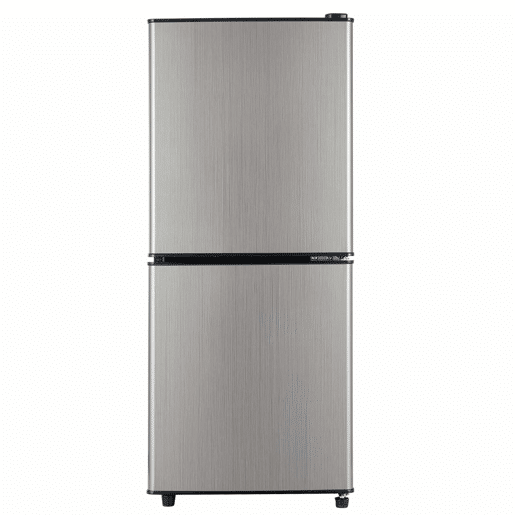 Mini-frigorífico 106 L - 60 L frigorífico + 46 L congelador, 7 níveis de temperatura, porta prateada + corpo preto, iluminação LED, prateleiras ajustáveis - Preto+Prateado Mini-frigorífico 106 L - 60 L frigorífico + 46 L congelador, 7 níveis de temperatura, porta prateada + corpo preto, iluminação LED, prateleiras ajustáveis - Preto+Prateado