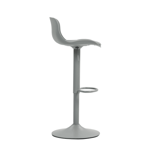 Conjunto de 2 bancos de bar 43×44×80 cm u2013 Giratórios a 360°, altura ajustável, assento em couro sintético e apoio para os pés u2013 Cinza Conjunto de 2 bancos de bar 43×44×80 cm u2013 Giratórios a 360°, altura ajustável, assento em couro sintético e apoio para os pés u2013 Cinza