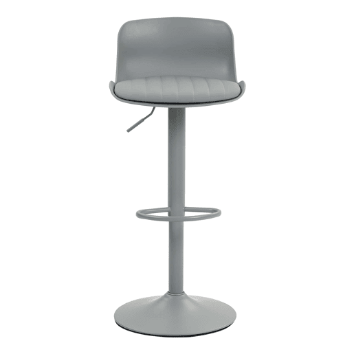 Conjunto de 2 bancos de bar 43×44×80 cm u2013 Giratórios a 360°, altura ajustável, assento em couro sintético e apoio para os pés u2013 Cinza Conjunto de 2 bancos de bar 43×44×80 cm u2013 Giratórios a 360°, altura ajustável, assento em couro sintético e apoio para os pés u2013 Cinza