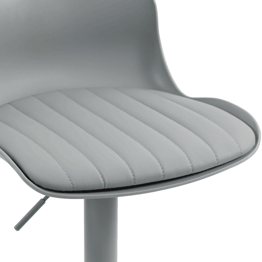 Conjunto de 2 bancos de bar 43×44×80 cm u2013 Giratórios a 360°, altura ajustável, assento em couro sintético e apoio para os pés u2013 Cinza Conjunto de 2 bancos de bar 43×44×80 cm u2013 Giratórios a 360°, altura ajustável, assento em couro sintético e apoio para os pés u2013 Cinza