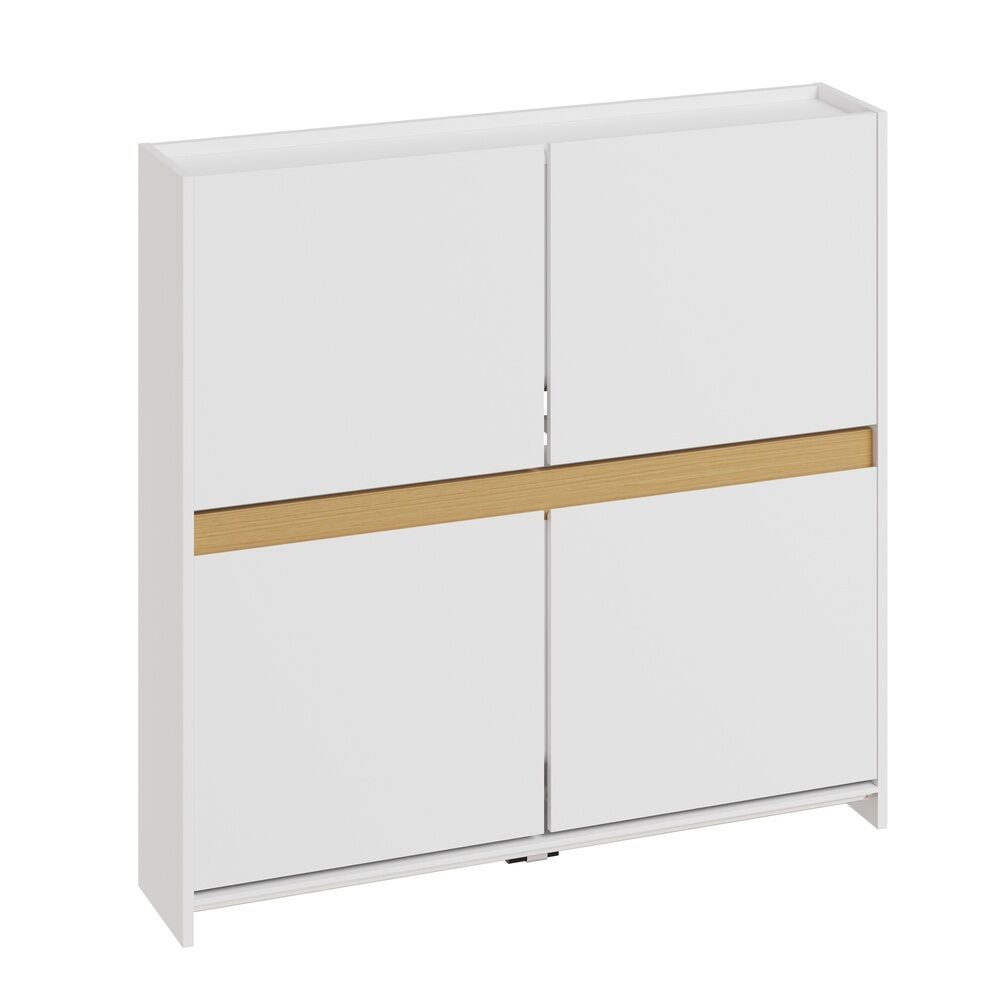 Sobuy zapatero estrecho 4 puertas abatibles fsr225-e-w | blanco | 103x19x99.5 cm | madera
