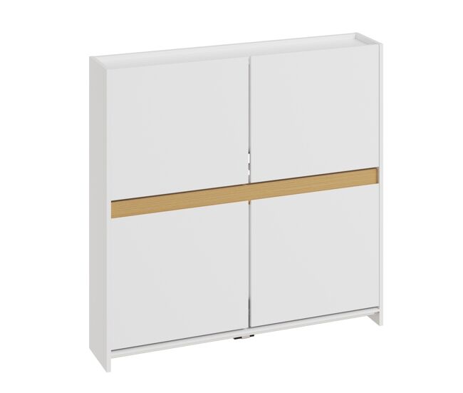 Sobuy zapatero estrecho 4 puertas abatibles fsr225-e-w | blanco | 103x19x99.5 cm | madera