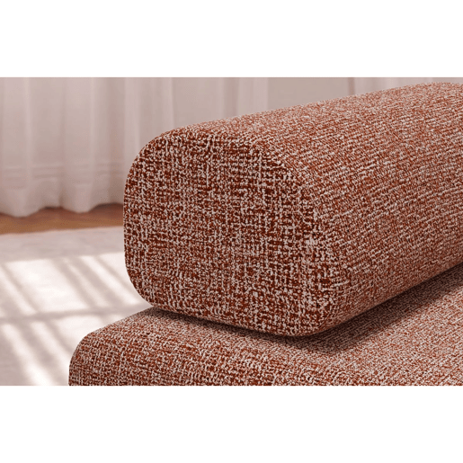 Sofá conversível de 2 lugares em tweed vermelho