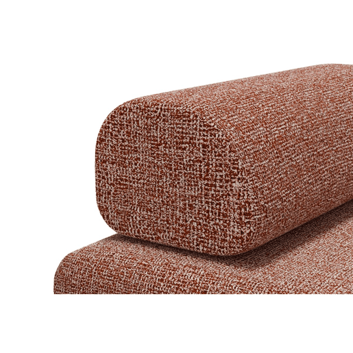 Sofá conversível de 2 lugares em tweed vermelho