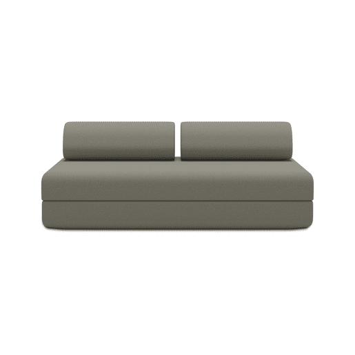 Sofá-cama conversível para 2 a 3 pessoas, tecido liso na cor taupe. Sofá-cama conversível para 2 a 3 pessoas, tecido liso na cor taupe.