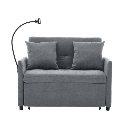 Sofá-cama individual 109×72×83,5 cm - Sofá-cama dobrável multifuncional em tecido, 1 lugar - Cinzento Sofá-cama individual 109×72×83,5 cm - Sofá-cama dobrável multifuncional em tecido, 1 lugar - Cinzento