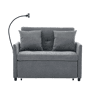 Sofá-cama individual 109×72×83,5 cm - Sofá-cama dobrável multifuncional em tecido, 1 lugar - Cinzento