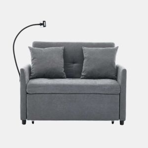 Sofá-cama individual 109×72×83,5 cm - Sofá-cama dobrável multifuncional em tecido, 1 lugar - Cinzento