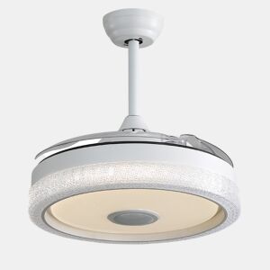 Ventilador de teto de 42 polegadas u2013 LED RGB de 32 W com 3 temperaturas de cor, 3 pás em ABS e motor CC u2013 branco