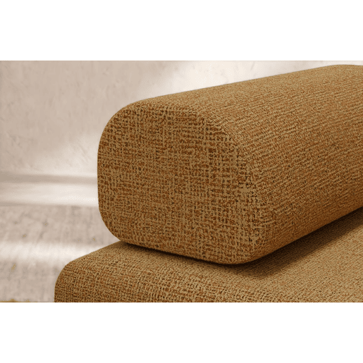 Sofá conversível de 2 lugares em tweed amarelo Sofá conversível de 2 lugares em tweed amarelo