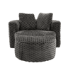 Poltrona individual com otomana 130×115×103 cm - Poltrona-cama redonda extragrande, sem montagem, sofá sem estrutura - Cinza escuro