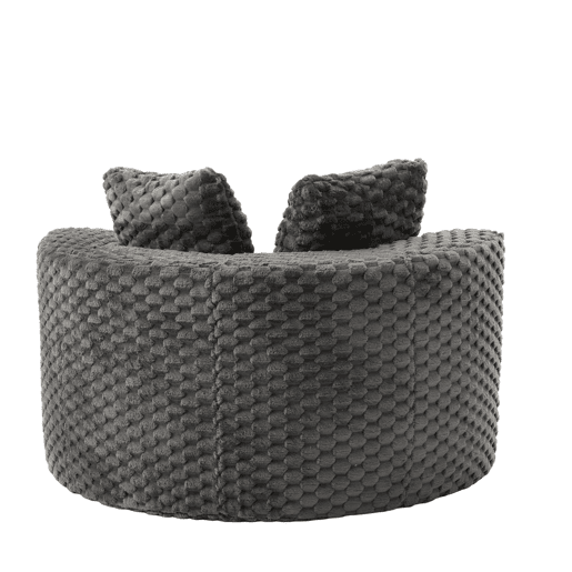 Poltrona individual com otomana 130×115×103 cm - Poltrona-cama redonda extragrande, sem montagem, sofá sem estrutura - Cinza escuro Poltrona individual com otomana 130×115×103 cm - Poltrona-cama redonda extragrande, sem montagem, sofá sem estrutura - Cinza escuro