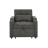 Sofá-cama de 1 lugar - Estilo minimalista, elegante e sofisticado, design deslizante, porta USB - Cinza