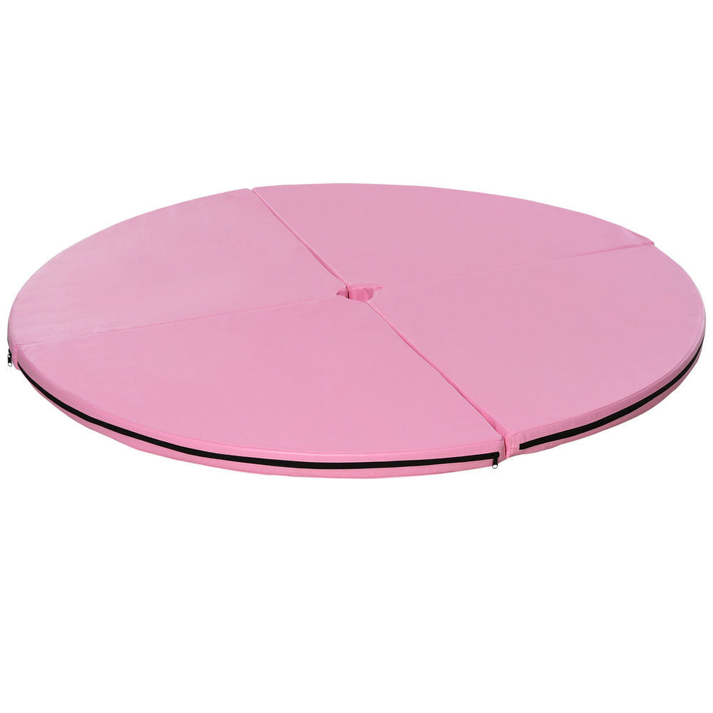 Homcom colchoneta pole dance plegable, portátil, alfombra de pole dance, colchoneta bailar en barra protectora, ø150x5 cm, para casa, gimnasio, yoga, entrenamiento de danza, rosa