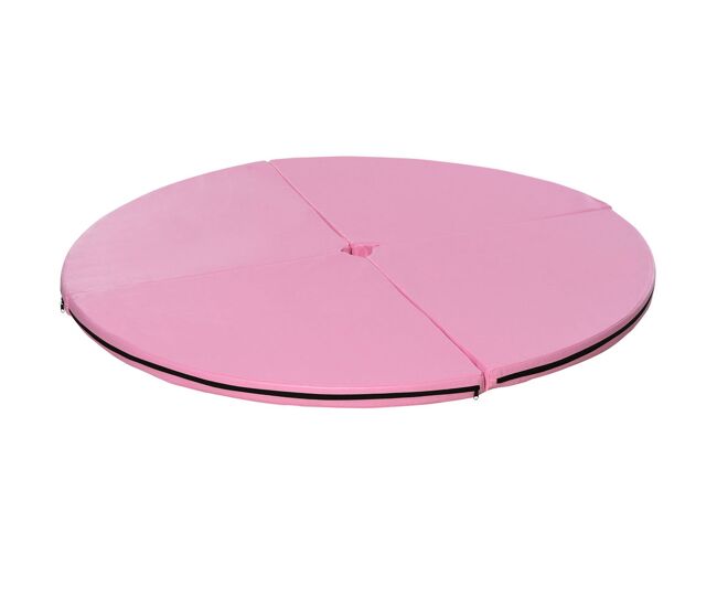 Homcom colchoneta pole dance plegable, portátil, alfombra de pole dance, colchoneta bailar en barra protectora, ø150x5 cm, para casa, gimnasio, yoga, entrenamiento de danza, rosa