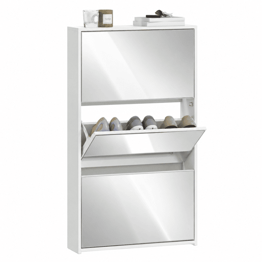 Sapateira Estreita 3 Portas com Espelho Sapateira para Entrada Corredor Para 9 Pares de Sapatos Para Corredor Espaços Reduzidos 65x17x114,5 cm Branco Sapateira Estreita 3 Portas com Espelho Sapateira para Entrada Corredor Para 9 Pares de Sapatos Para Corredor Espaços Reduzidos 65x17x114,5 cm Branco