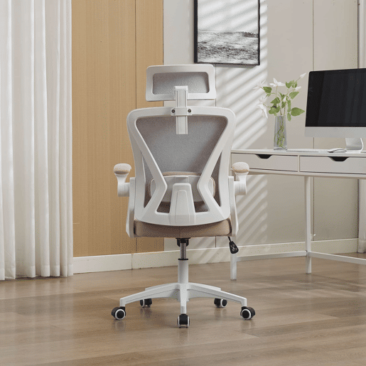 Cadeira de escritório ergonómica 58×65×108 cm u2013 Encosto alto em malha respirável, apoio lombar e apoio para a cabeça ajustáveis u2013 Rosa Cadeira de escritório ergonómica 58×65×108 cm u2013 Encosto alto em malha respirável, apoio lombar e apoio para a cabeça ajustáveis u2013 Rosa