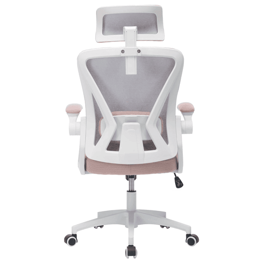Cadeira de escritório ergonómica 58×65×108 cm u2013 Encosto alto em malha respirável, apoio lombar e apoio para a cabeça ajustáveis u2013 Rosa Cadeira de escritório ergonómica 58×65×108 cm u2013 Encosto alto em malha respirável, apoio lombar e apoio para a cabeça ajustáveis u2013 Rosa