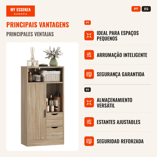 Móvel de Casa de Banho Estreito Armário de Casa de Banho com 2 Gavetas Compartimento Aberto e Prateleiras Ajustáveis para Espaço Pequeno Cozinha Sala 50x25x100 cm Madeira Móvel de Casa de Banho Estreito Armário de Casa de Banho com 2 Gavetas Compartimento Aberto e Prateleiras Ajustáveis para Espaço Pequeno Cozinha Sala 50x25x100 cm Madeira