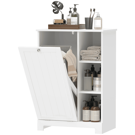 Móvel Casa de Banho com Cesto para Roupa Móvel Auxiliar Casa de Banho com Prateleiras Abertas e Cesta Amovível 60x38x86 cm Branco Móvel Casa de Banho com Cesto para Roupa Móvel Auxiliar Casa de Banho com Prateleiras Abertas e Cesta Amovível 60x38x86 cm Branco