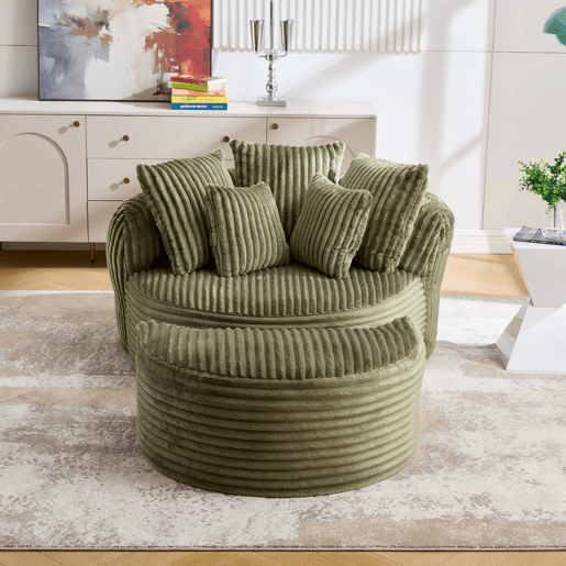 Poltrona Redonda XXL 168×123×63 cm u2013 Sofá-cama em veludo macio, sem pés e com apoio para os pés u2013 Verde-esmeralda Poltrona Redonda XXL 168×123×63 cm u2013 Sofá-cama em veludo macio, sem pés e com apoio para os pés u2013 Verde-esmeralda
