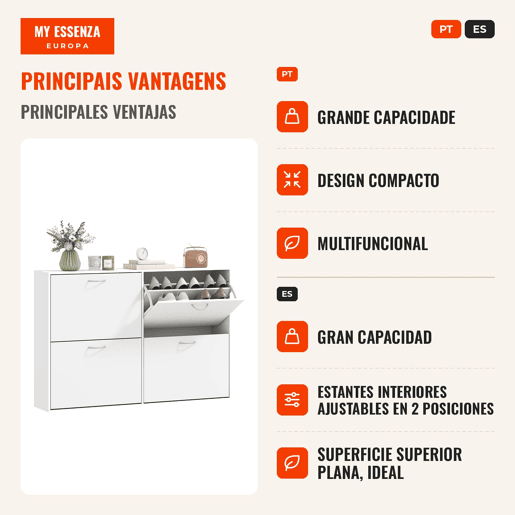 Móvel Sapateira Branca Sapateira Moderna com 4 Gavetas Abatíveis e Prateleiras Ajustáveis para 16-24 Pares de Sapatos para Corredor Entrada 120x24x81 cm Branco Móvel Sapateira Branca Sapateira Moderna com 4 Gavetas Abatíveis e Prateleiras Ajustáveis para 16-24 Pares de Sapatos para Corredor Entrada 120x24x81 cm Branco