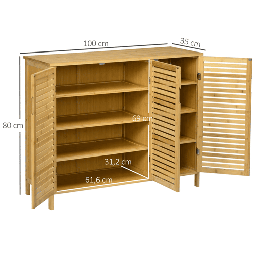 Sapateira de Entrada Armário Sapateira com 3 Portas de Persiana Prateleiras Ajustáveis para 16 Pares de Sapatos para Corredor Entrada 100x35x80 cm Natural, Cor de madeira natural Sapateira de Entrada Armário Sapateira com 3 Portas de Persiana Prateleiras Ajustáveis para 16 Pares de Sapatos para Corredor Entrada 100x35x80 cm Natural, Cor de madeira natural