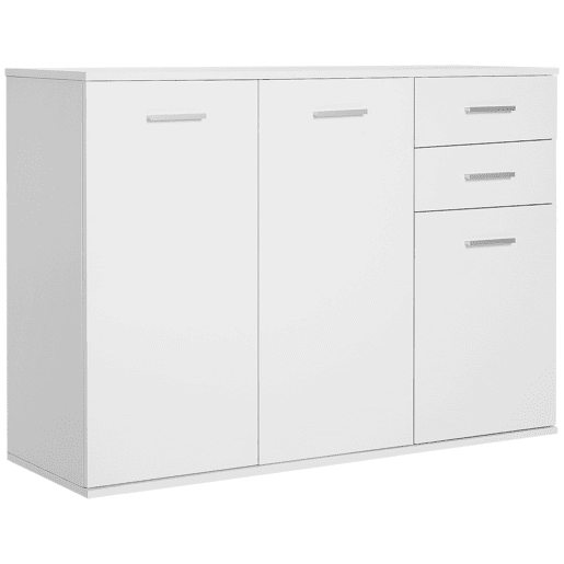 Armário Gabinete Aparador Móveis para Organizador de Armazenamento Refeições Polivalentes com Portas e Gavetas 106x35x76cm, Branco Armário Gabinete Aparador Móveis para Organizador de Armazenamento Refeições Polivalentes com Portas e Gavetas 106x35x76cm, Branco