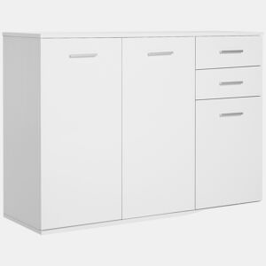 Armário Gabinete Aparador Móveis para Organizador de Armazenamento Refeições Polivalentes com Portas e Gavetas 106x35x76cm, Branco