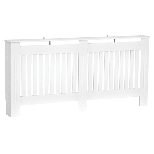 Cobertura Radiador com Desenho Moderno de MDF com Prateleira Superior para Sala de Estar Dormitório Escritório 172x19x81 cm Branco