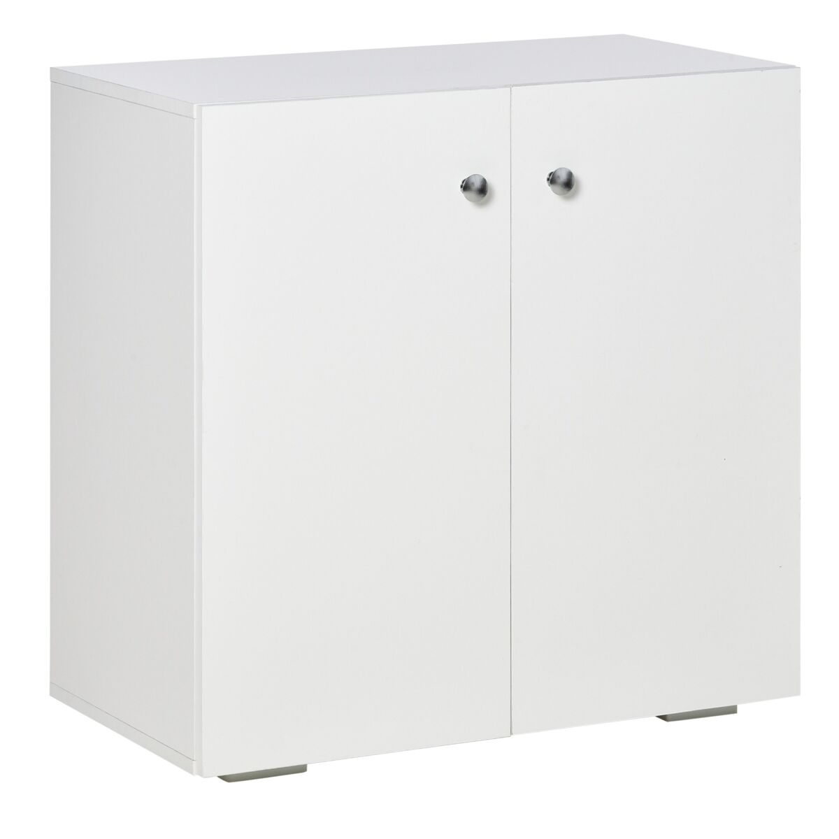 Aparador de salón con 2 puertas y estantes |, blanco, 70x39x70 cm