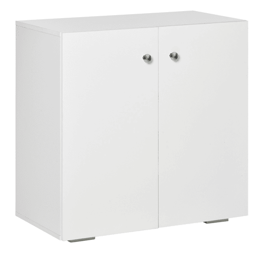Aparador de Sala de Estar com 2 Portas Armário Auxiliar com 2 Prateleiras para de Livros Roupa Brinquedos Estilo Moderno 70x39x70cm Branco Aparador de Sala de Estar com 2 Portas Armário Auxiliar com 2 Prateleiras para de Livros Roupa Brinquedos Estilo Moderno 70x39x70cm Branco