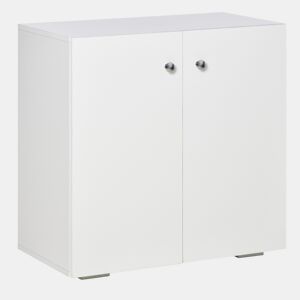 Aparador de Sala de Estar com 2 Portas Armário Auxiliar com 2 Prateleiras para de Livros Roupa Brinquedos Estilo Moderno 70x39x70cm Branco