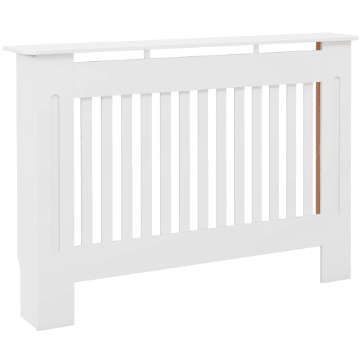 Cobertura Radiador com Desenho Moderno de MDF com Prateleira Superior para Sala de Estar Dormitório Escritório 112x19x81cm Branco Cobertura Radiador com Desenho Moderno de MDF com Prateleira Superior para Sala de Estar Dormitório Escritório 112x19x81cm Branco