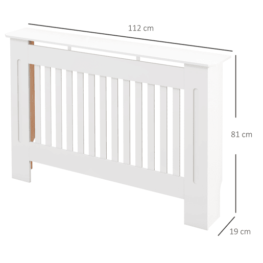 Cobertura Radiador com Desenho Moderno de MDF com Prateleira Superior para Sala de Estar Dormitório Escritório 112x19x81cm Branco Cobertura Radiador com Desenho Moderno de MDF com Prateleira Superior para Sala de Estar Dormitório Escritório 112x19x81cm Branco
