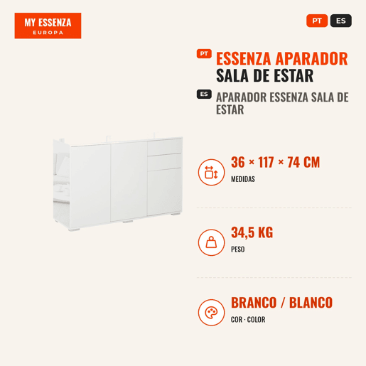 Aparador de Sala de Estar com 3 Portas 2 Gavetas e Prateleira Interior Ajustável Móvel Auxiliar de Armazenamento para Cozinha Dormitório Anti-Rolamento 117x36x74cm Branco Aparador de Sala de Estar com 3 Portas 2 Gavetas e Prateleira Interior Ajustável Móvel Auxiliar de Armazenamento para Cozinha Dormitório Anti-Rolamento 117x36x74cm Branco
