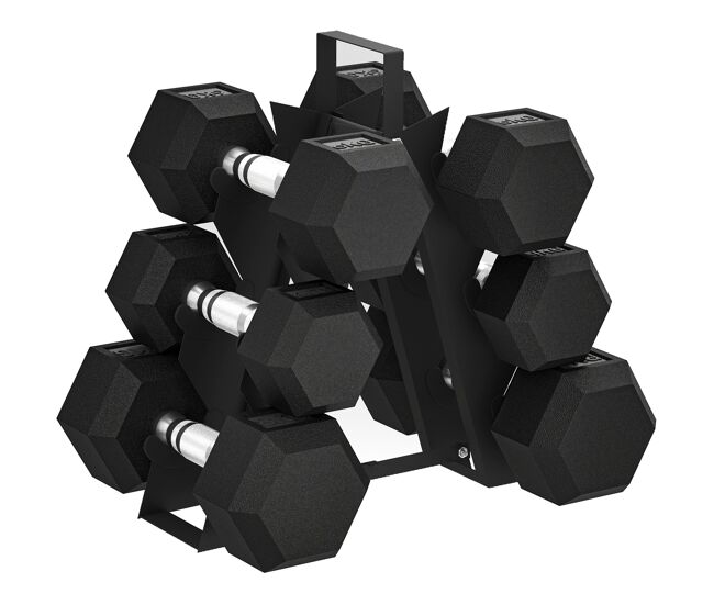 Set de 6 pesas 36 kg pesas hexagonales 2x4kg 2x6kg 2x8kg con soporte y agarre antideslizante para entrenamiento en casa o gimnasio negro