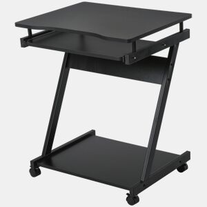 Secretária para computador com rodas, com prateleira