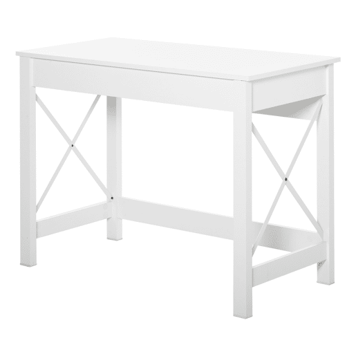 Secretária Moderna, Mesa de Estudo e Computador com Estrutura de Aço 105x50x76 cm Branco Secretária Moderna, Mesa de Estudo e Computador com Estrutura de Aço 105x50x76 cm Branco