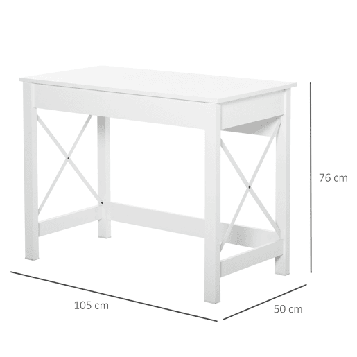 Secretária Moderna, Mesa de Estudo e Computador com Estrutura de Aço 105x50x76 cm Branco Secretária Moderna, Mesa de Estudo e Computador com Estrutura de Aço 105x50x76 cm Branco
