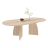 Mesa de jantar extensível 150200×90 cm, para 6-8 pessoas, cantos arredondados, estilo simples, efeito travertino